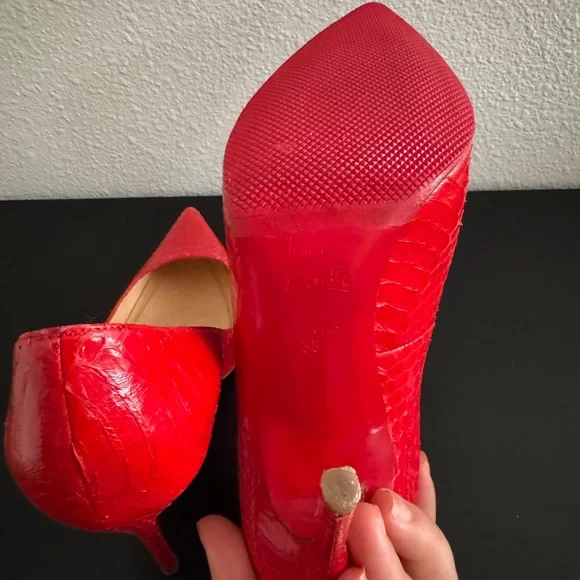 Christian Louboutin Red Heels Elegant Stilettos - Picture 7 of 8